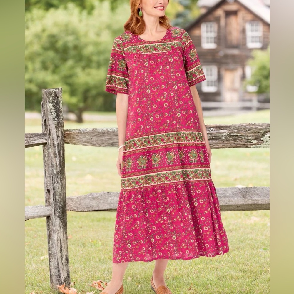 The Vermont Country Store Cotton Ankle Length Mumu Size 4x